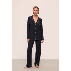 Eberjey Black Pajama Set with White Trim